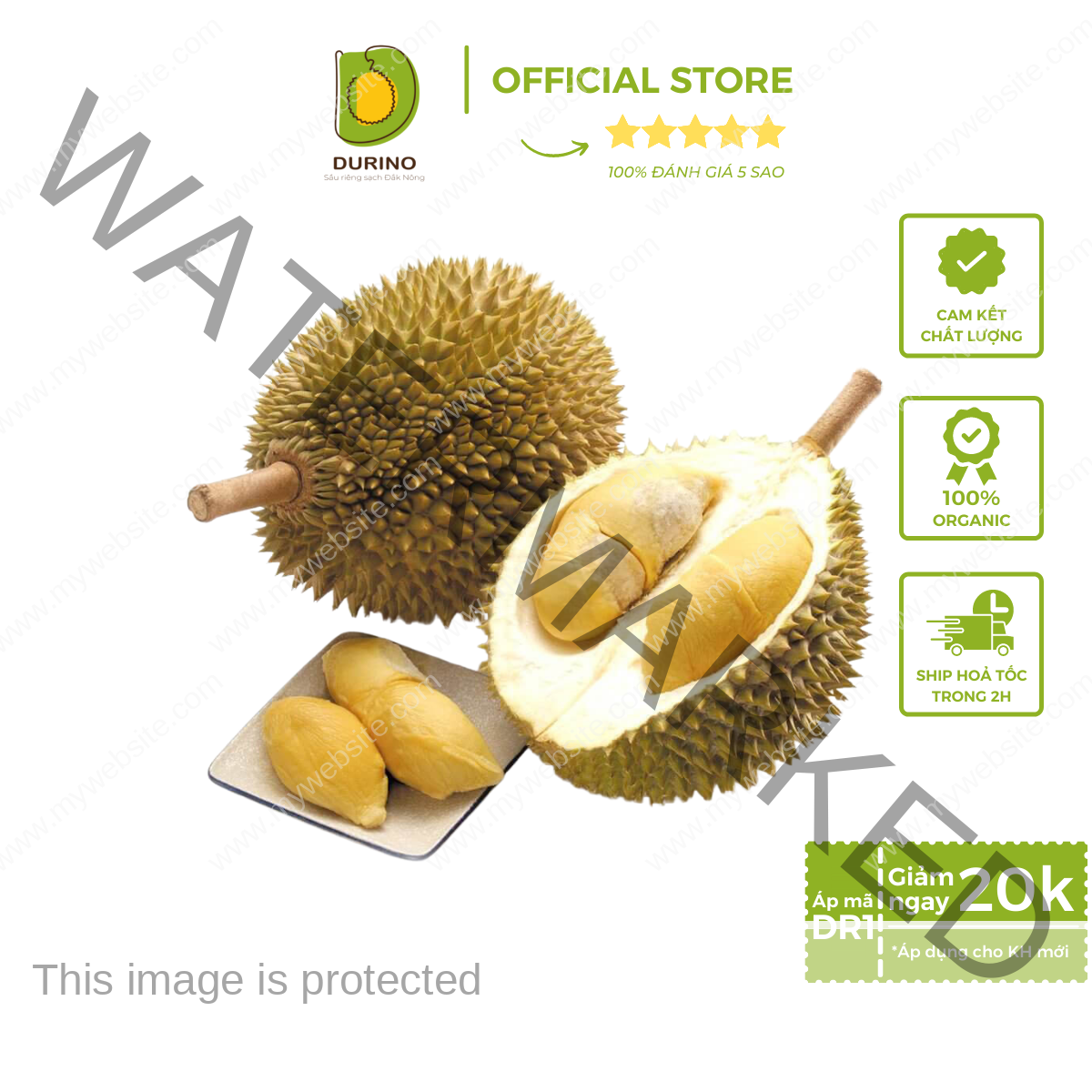 Sầu Riêng Monthong Thái Tách Múi 1Kg - Durino Sầu Riêng Monthong Thái Tách Múi 1Kg - Durino